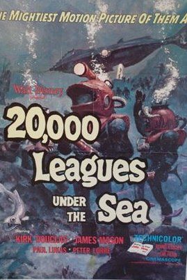 null 20000 LEAGUES UNDER THE SEA, 1954 Réal. R. Fleisher One sheet, entoilée.