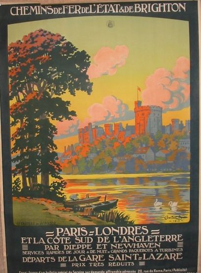 CONSTANT-DUVAL PARIS LONDRES château de Windsor, 1913 Non entoilée, 76 x 105 cm.