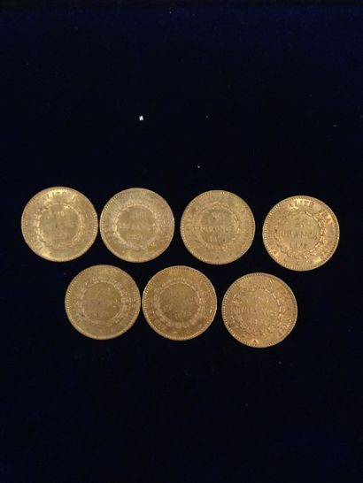 null 7 pièces en or 20 Fr " Génie " ( 7 x 1875 A )