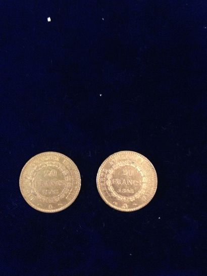 null 2 pièces en or 20 Fr " Génie " ( 2 x 1848 A )