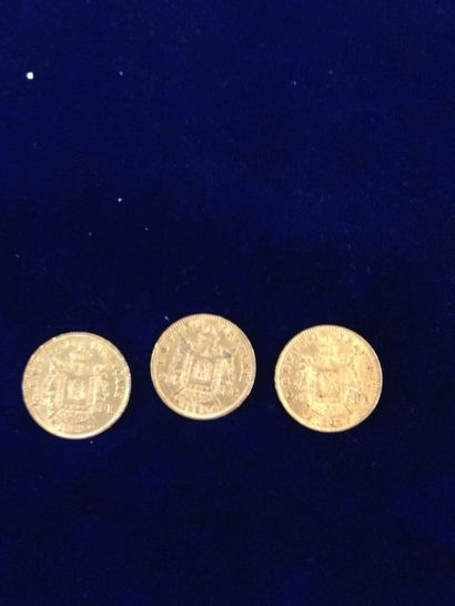 null 3 pièces en or 20 Fr " Napoléon tête laurée " ( 3 x 1869 BB )