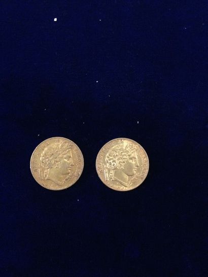 null 2 pièces en or 20 Fr " Cérès " ( 2 x 1850 A )
