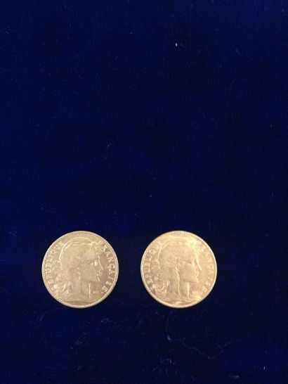 null 2 pièces en or 10 francs " Coq " ( 2 x 1906 ) 
