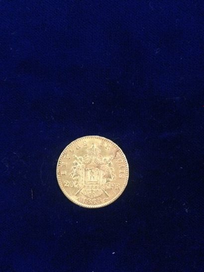 null Pièce en or 20 francs " Napoléon tête laurée " ( 1 x 1868 A )