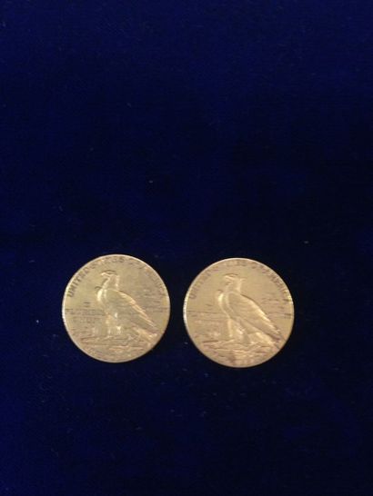 null 2 pièces en or 5 dollars " Tête de sioux " ( 2 x 1909)
