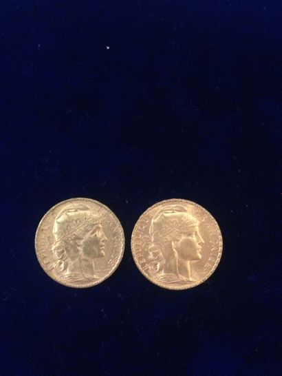 null 2 pièces en or 20 francs " Coq " ( 2 x 1903 ) 