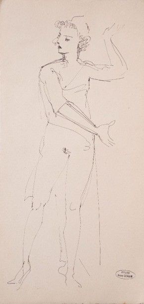 DERAIN André, 1880-1955 Danseuse

Plume et encre noire, cachet de l'atelier en bas...