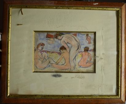 DEVAL Pierre (1897-1993) Baigneurs nus

Encre et aquarelle (piqures), signée en bas...