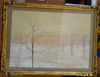GENAILLE Alexandre (1884-1947) Paysage du New-Jersey sous la neige

Gouache, signée...