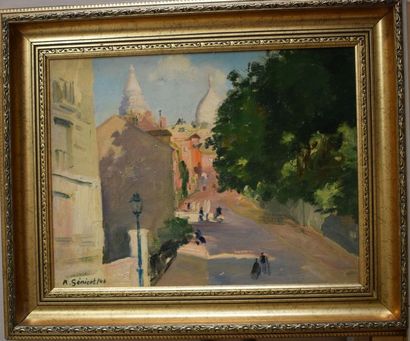 GENICOT Robert (1890-1981) Montmartre, 1946

Huile sur isorel, signé et daté en bas...