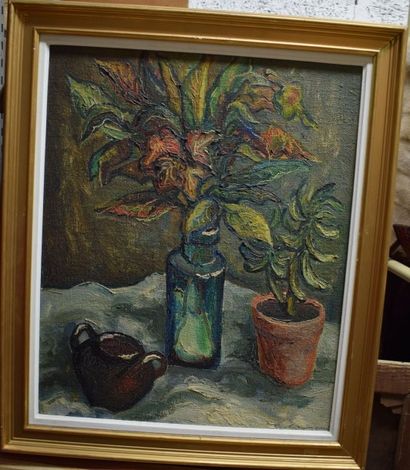 GUYARD Eugène (1901-1970) Le vase noir

Huile sur toile (craquelures), signée en...