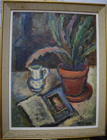 GUYARD Eugène (1901-1970) Moment de lecture (plante grasse)

Huile sur toile, signée...