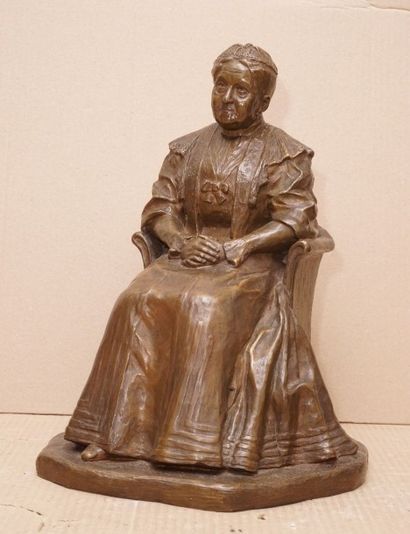 HERRMANN J.S., fin XIXe - début XXe siècle 

Dame assise, 1827-1909, 1911

Bronze...