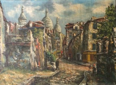 BESSE Raymond (1899-1969) Rue Norvins à Montmartre

Huile sur toile, signée en bas...