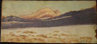 KATONA Nándor (attribué à ) 

Neige, 1904

Huile sur panneau, daté 27.I.1904 en bas...