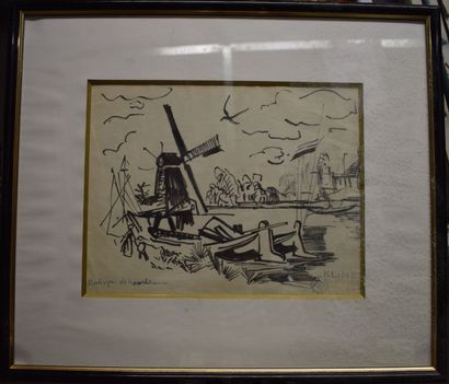 KLIMEK Ludwig (1912-1992) 

Le moulin en hollande

Feutre (plis), cachet de la signature...