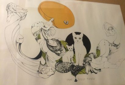 MOREAU Didier (XXe siècle) Les chats

Lithographie, signée et numérotée 27/45 en...