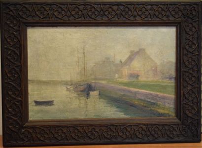 BOUCHET Louis Daniel (1866-1924) Bord de fleuve

Huile sur toile (accidents et craquelures),...