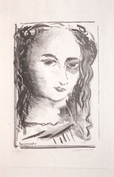 VLAMINCK Maurice de, 1876-1958 Tête de femme

Lithographie en noir (traces de plis...