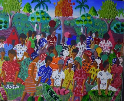 WRAZILE (?) Paysans africains

Huile sur toile, signée en bas à gauche,

50x60,5...
