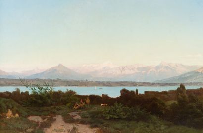 ZIMMERMANN Friedrich, 1823-1884 Lac de montagne

Huile sur toile (restaurations),...