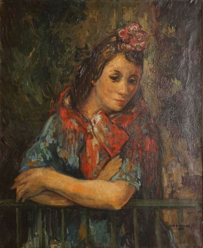 CREIXAMS Pedro, 1893-1965, 

Femme au châle

Huile sur toile, signée en bas à droite,...