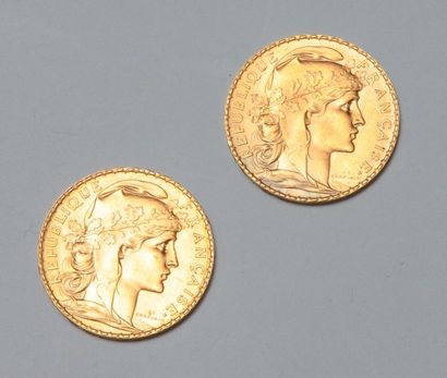 null 2 pièces 20 Fr or "au coq" (1909 et 1912)