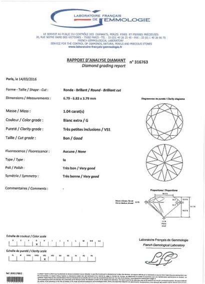 null Deux diamants taillés en brillant d'environ 1 carat

Certficat LFG du 14/03/2016...