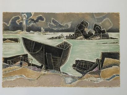 null DAYEZ Georges (1907-1991)

Barques

Lithographie, signée en bas à droite, justifiée...