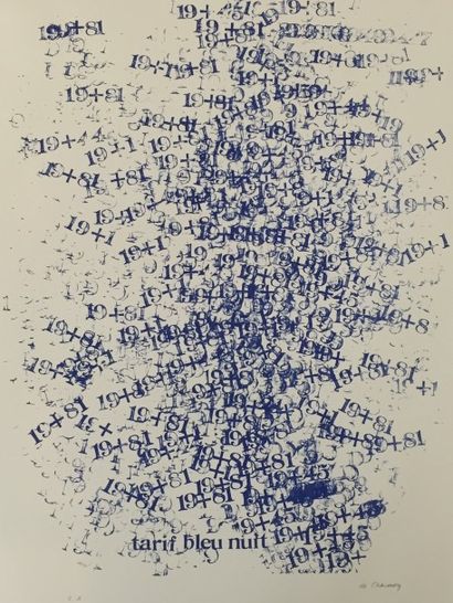 null DE CHARMOY Cozette (née en 1939)

Abstraction bleu

Lithographie, signée en...