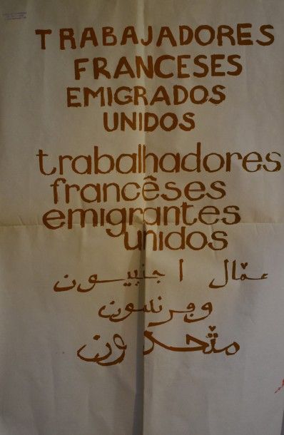 null AFFICHE MAI 1968
Trabajadores franceses emigrados unidos 
Affiche originale...
