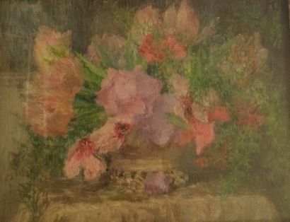 ECOLE XIXe SIECLE

Bouquet sur une table

Pastel,...