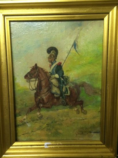 null GORDAUX, actif à la fin du XIXème siècle

Lancier à cheval

Huile sur panneau...