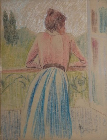 null ZANDOMENEGHI Federico , 1841-1917

Femme à la fenêtre, circa 1900, 

pastel...