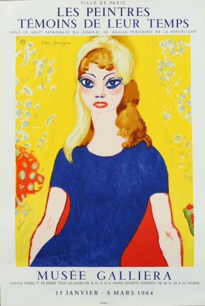 VAN DONGEN Kees (d'après) Portrait de Brigitte Bardot
Affiche Les peintres Témoins...