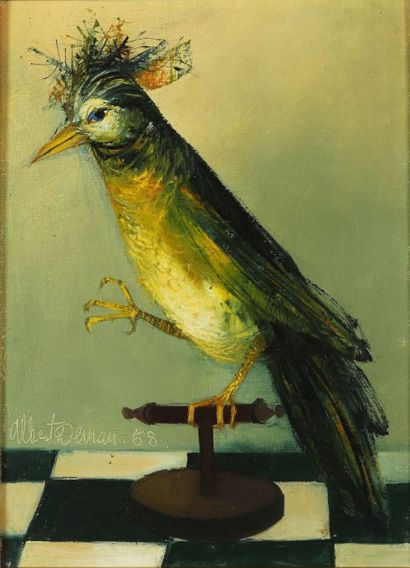 DEMAN Albert (1929-1996) L'oiseau 1958
Huile sur toile, signée en bas à gauche et...