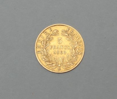 null 1 pièce en or 5 francs " Napoléon tête nue ". 

( 18560 BB )

