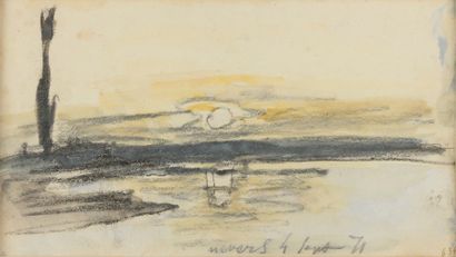Johan Barthold JONGKIND La Loire près de Nevers, 4 sept. 1871
Crayon noir et aquarelle...