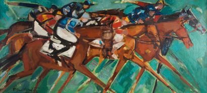 null GAILLARDOT Pierre, 1910-2002, 

Course de chevaux

Huile sur toile, signée en...