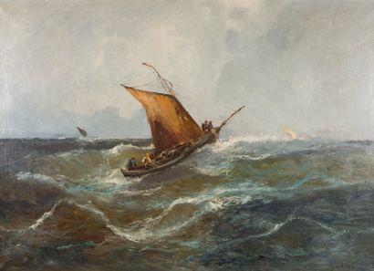 null GODCHAUX, XIXe-XXe siècle, 

Barques à voile dans un coup de vent

Huile sur...