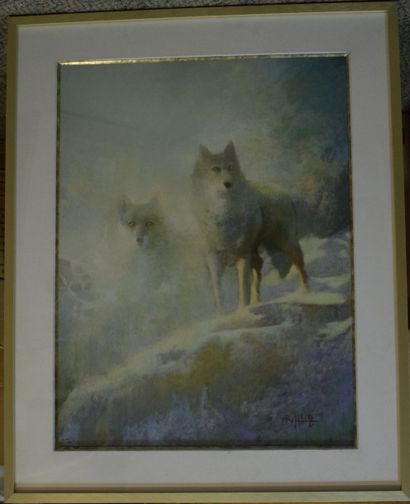 null HEITZ Richard (né en 1957) 

Loups

Pastel, signé en bas à droite, 

40x30cm...
