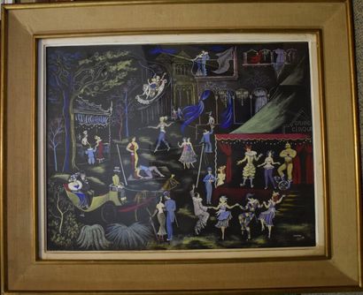null LAUTHE (XXe siècle)

Grand cirque, 1954

Gouache, signée et datée en bas à droite,...