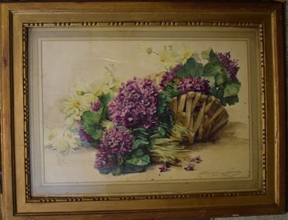 null LEMAIRE Madeleine Jeanne (1845-1928)

Panier de fleurs coupées

Aquarelle (salissures),...