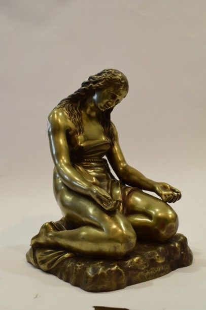 null CANOVA, d'après, 

Madeleine au désert

Bronze à patine dorée (usures et oxydations),...