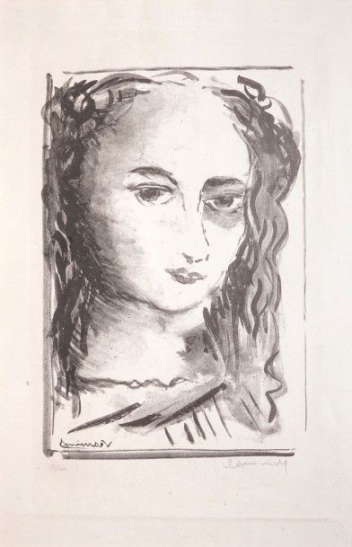 null VLAMINCK Maurice de, 1876-1958, 

Tête de femme

Lithographie en noir (traces...