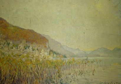 LACHAT Louis François,né en 1873 "Brume d'automne" 1932,huile sur panneau( nombreuses...