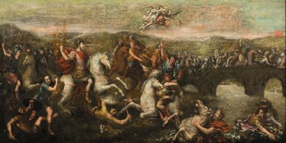 RAPHAEL (Raffaello) Sanzio, dit (D'après) 1483 - 1520 La Bataille du Pont Milvius
Huile...