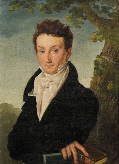 LECOMTE (Attribué à Hippolyte) Portrait d'Alphonse Tailllandier à l'âge de 19 ans,...