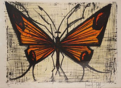 BUFFET Bernard, 1928-1999 
Le papillon orange
Lithographie en couleurs sur Arches,...