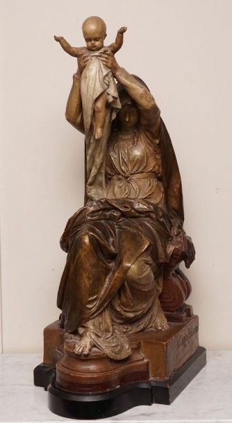 CARRIER-BELLEUSE Albert Ernest, 1824-1887 
La Vierge Marie présentant l'enfant Jésus...